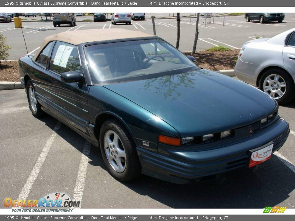 1995 Oldsmobile Cutlass Supreme Convertible Dark Teal Metallic / Beige Photo #3
