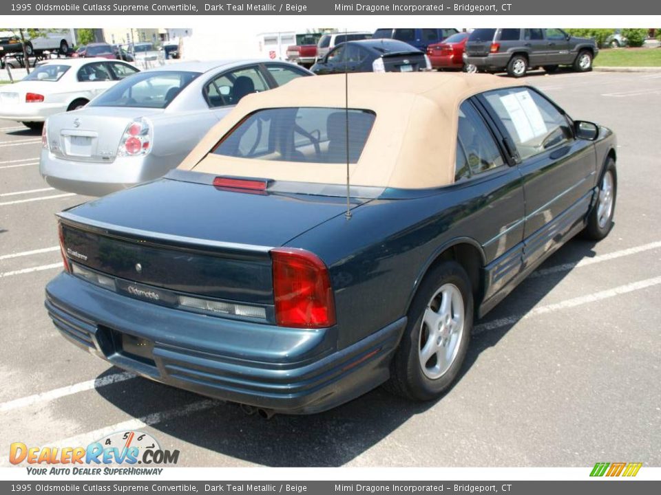 1995 Oldsmobile Cutlass Supreme Convertible Dark Teal Metallic / Beige Photo #6