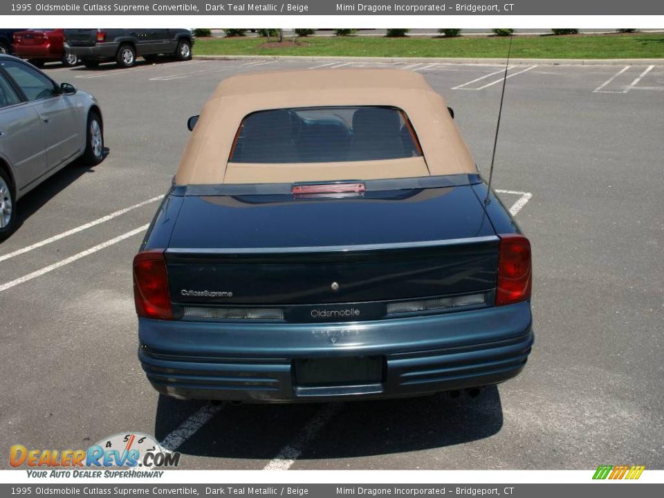 1995 Oldsmobile Cutlass Supreme Convertible Dark Teal Metallic / Beige Photo #7