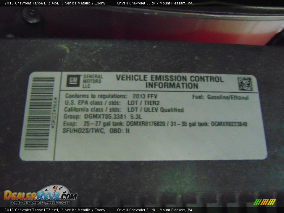 2013 Chevrolet Tahoe LTZ 4x4 Silver Ice Metallic / Ebony Photo #12