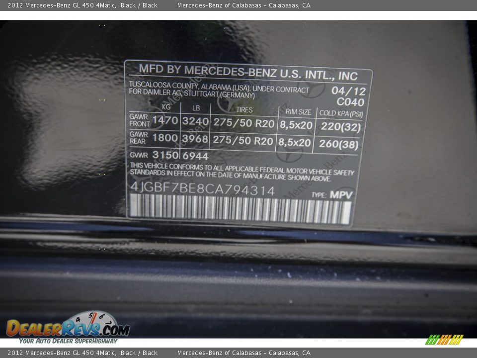 2012 Mercedes-Benz GL 450 4Matic Black / Black Photo #19