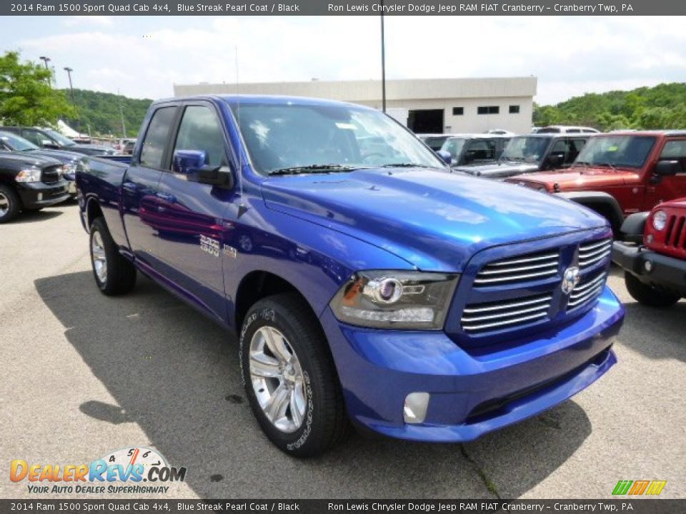2014 Ram 1500 Sport Quad Cab 4x4 Blue Streak Pearl Coat / Black Photo #4