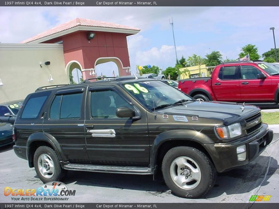 1997 Infiniti QX4 4x4 Dark Olive Pearl / Beige Photo #2