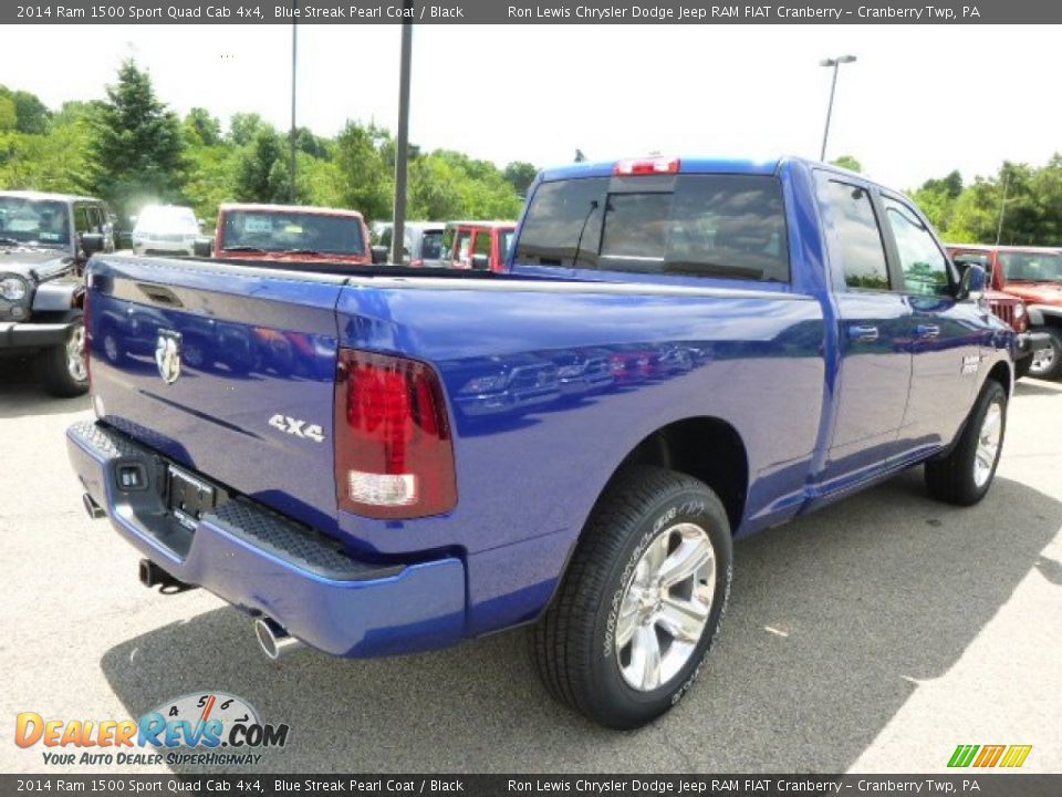 2014 Ram 1500 Sport Quad Cab 4x4 Blue Streak Pearl Coat / Black Photo #6