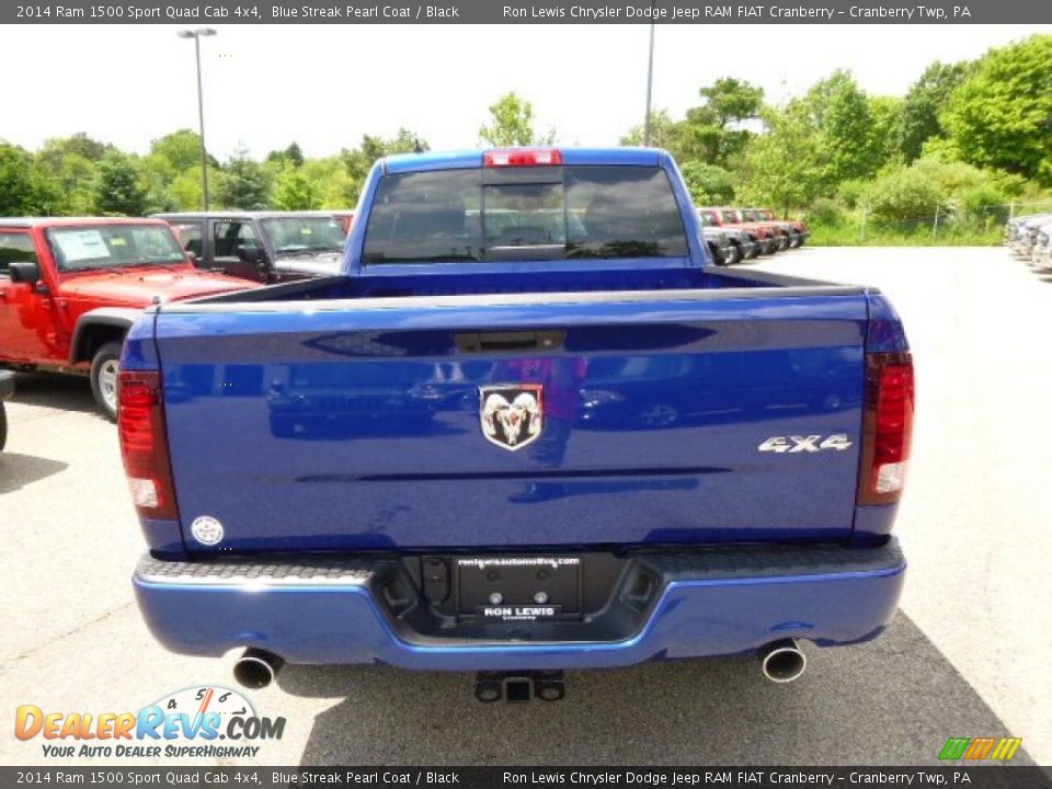 2014 Ram 1500 Sport Quad Cab 4x4 Blue Streak Pearl Coat / Black Photo #7