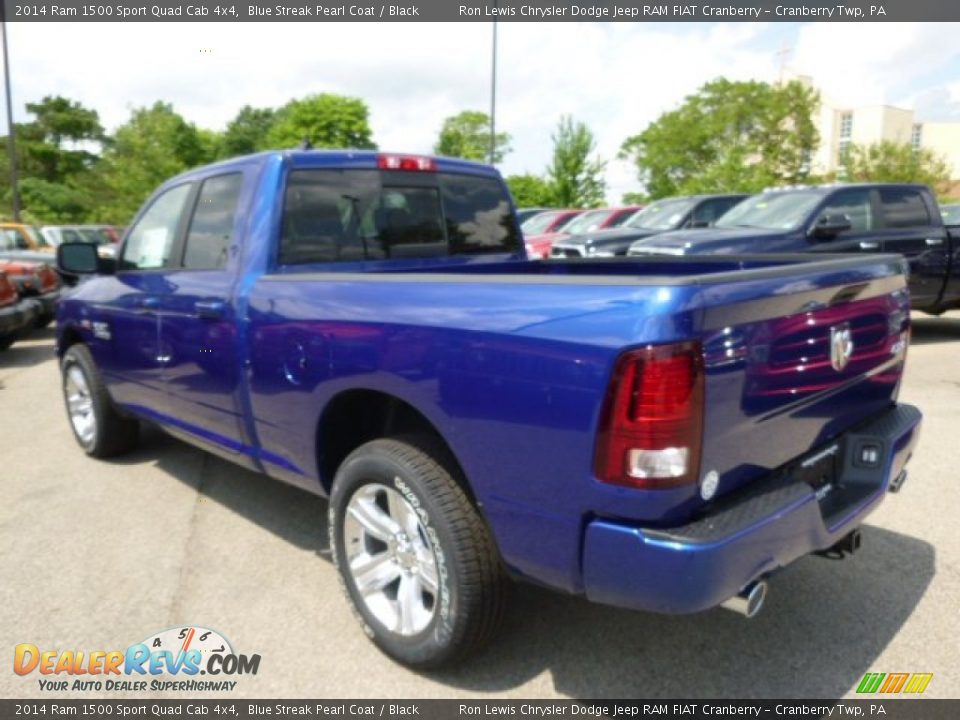 2014 Ram 1500 Sport Quad Cab 4x4 Blue Streak Pearl Coat / Black Photo #8
