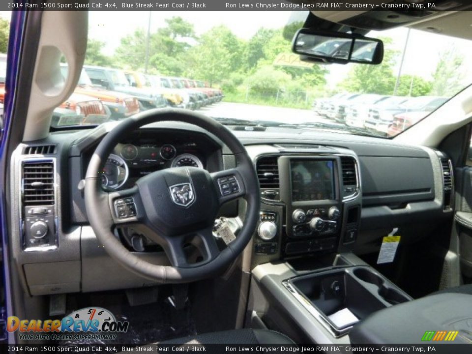 2014 Ram 1500 Sport Quad Cab 4x4 Blue Streak Pearl Coat / Black Photo #12