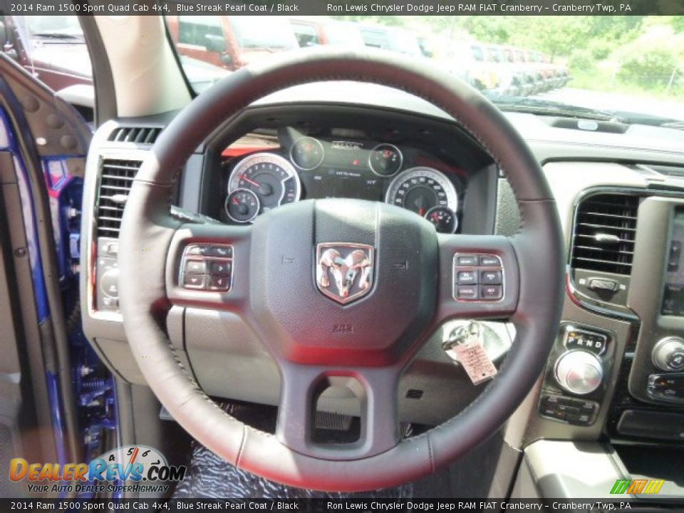 2014 Ram 1500 Sport Quad Cab 4x4 Blue Streak Pearl Coat / Black Photo #19