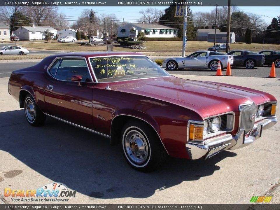 1971 Mercury Cougar XR7 Coupe Maroon / Medium Brown Photo #3