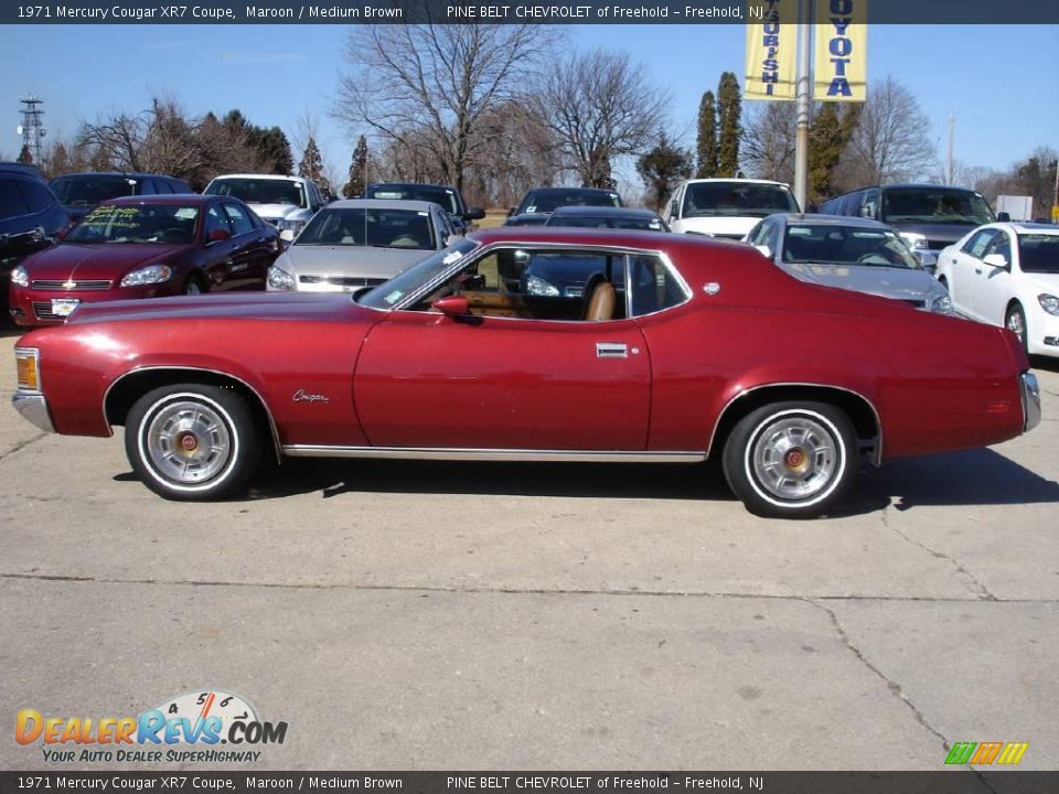 1971 Mercury Cougar XR7 Coupe Maroon / Medium Brown Photo #4