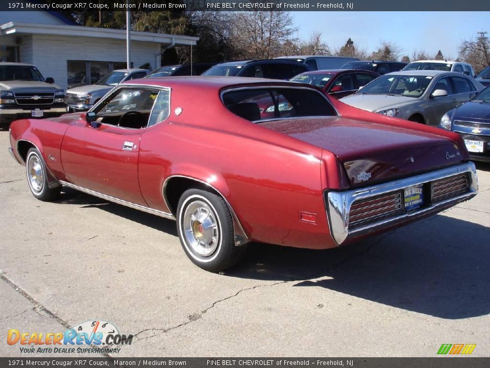 1971 Mercury Cougar XR7 Coupe Maroon / Medium Brown Photo #5