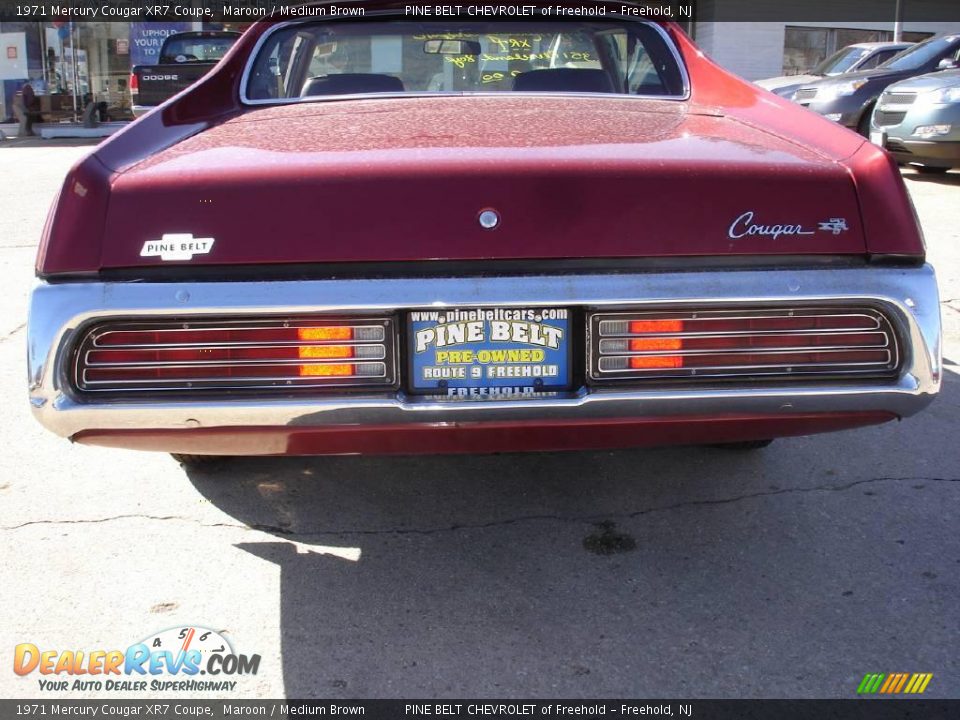 1971 Mercury Cougar XR7 Coupe Maroon / Medium Brown Photo #6