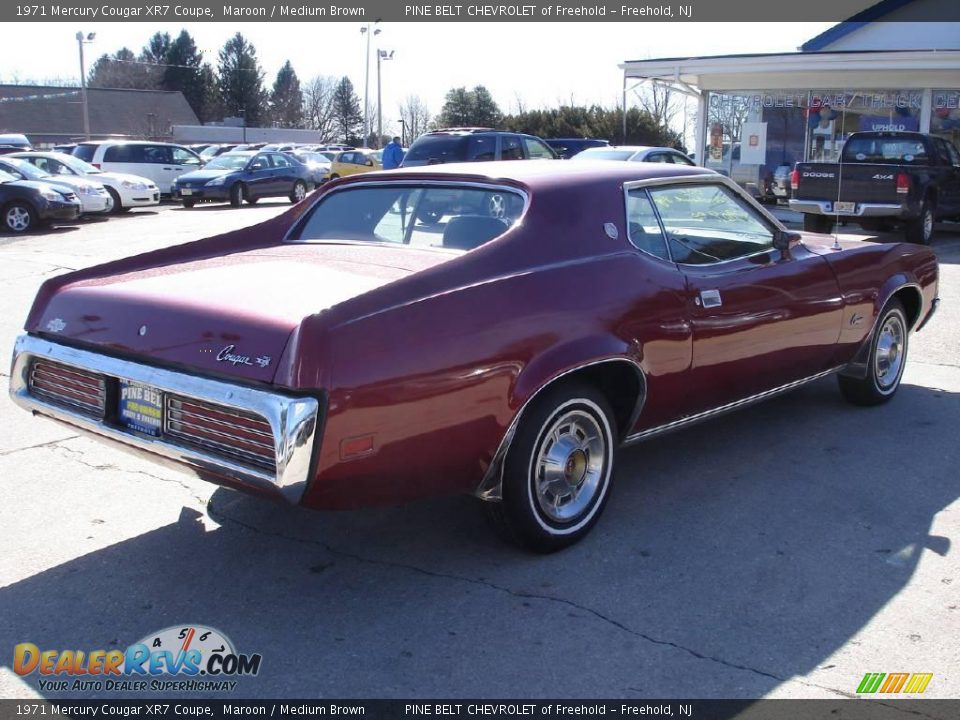 1971 Mercury Cougar XR7 Coupe Maroon / Medium Brown Photo #7