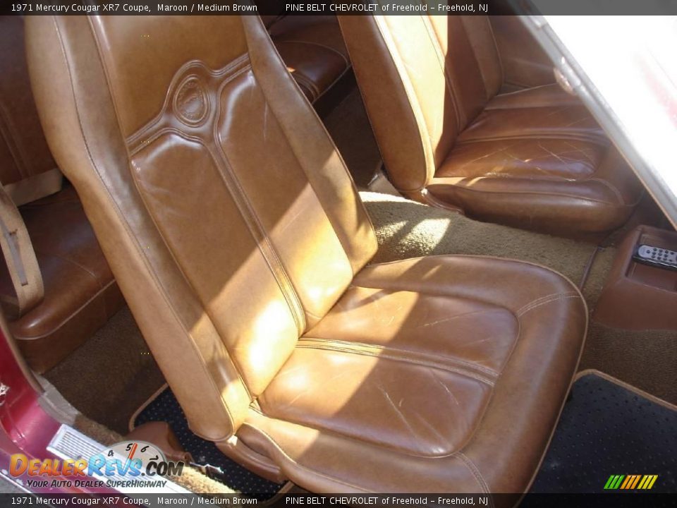 1971 Mercury Cougar XR7 Coupe Maroon / Medium Brown Photo #13