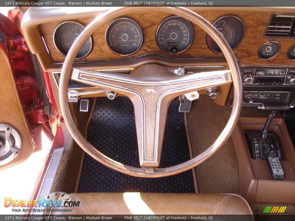 1971 Mercury Cougar XR7 Coupe Maroon / Medium Brown Photo #16