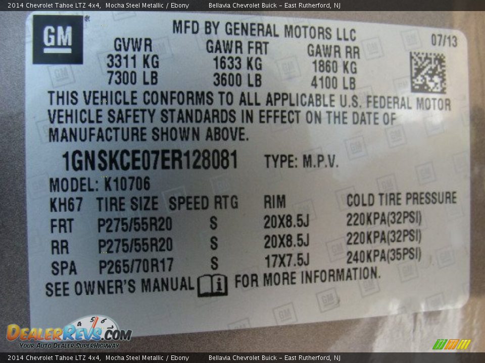 2014 Chevrolet Tahoe LTZ 4x4 Mocha Steel Metallic / Ebony Photo #15