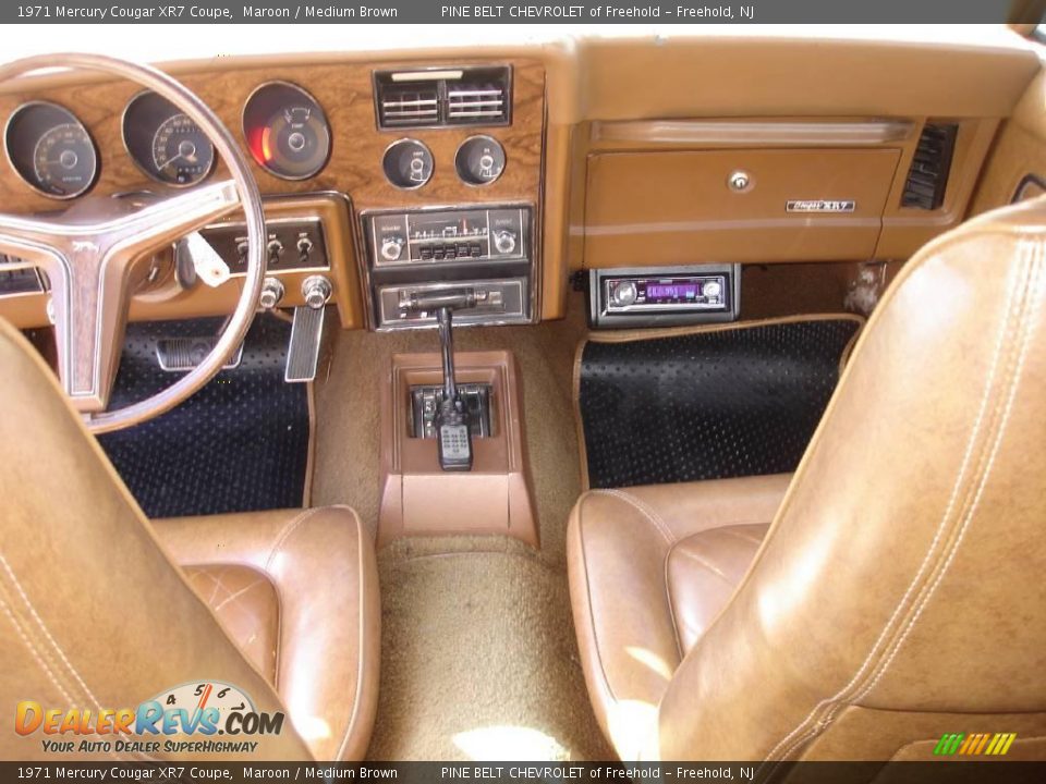 1971 Mercury Cougar XR7 Coupe Maroon / Medium Brown Photo #17