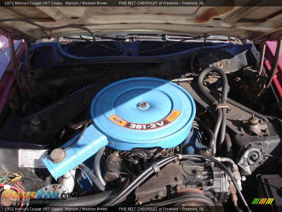 1971 Mercury Cougar XR7 Coupe Maroon / Medium Brown Photo #24
