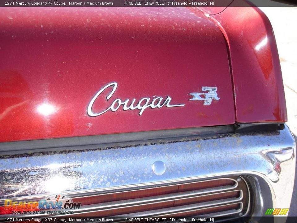 1971 Mercury Cougar XR7 Coupe Maroon / Medium Brown Photo #25