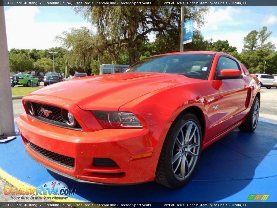 2014 Ford Mustang GT Premium Coupe Race Red / Charcoal Black Recaro Sport Seats Photo #1