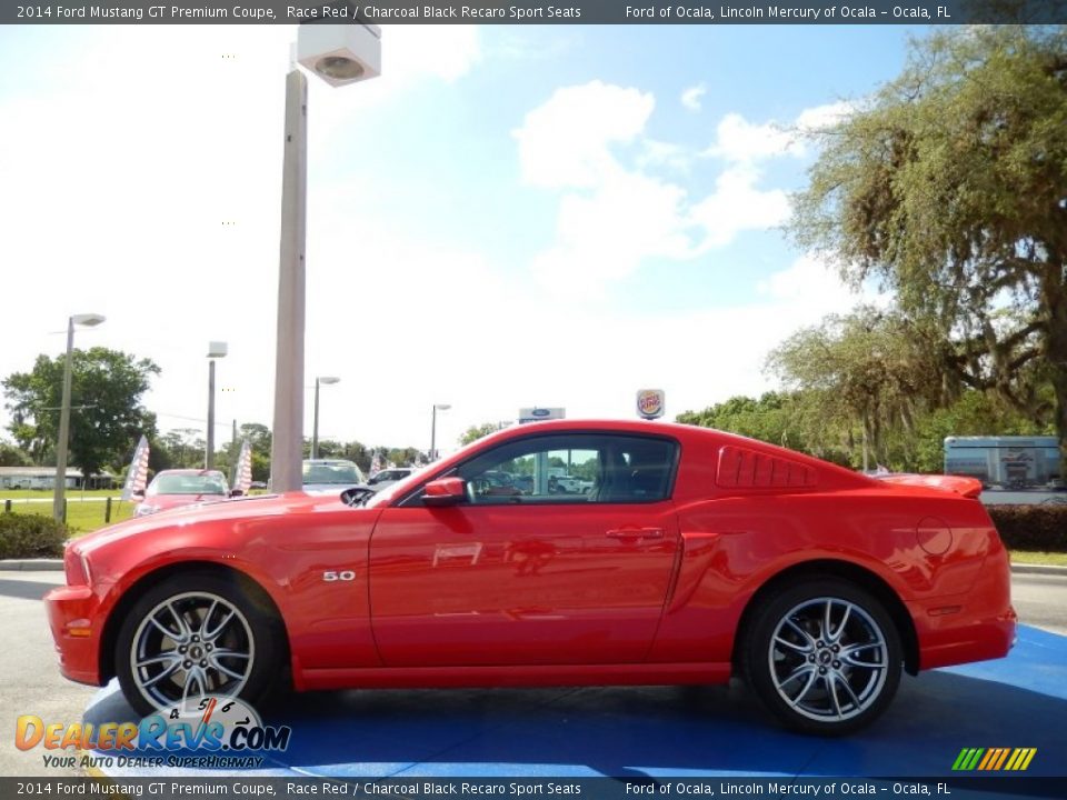 2014 Ford Mustang GT Premium Coupe Race Red / Charcoal Black Recaro Sport Seats Photo #2