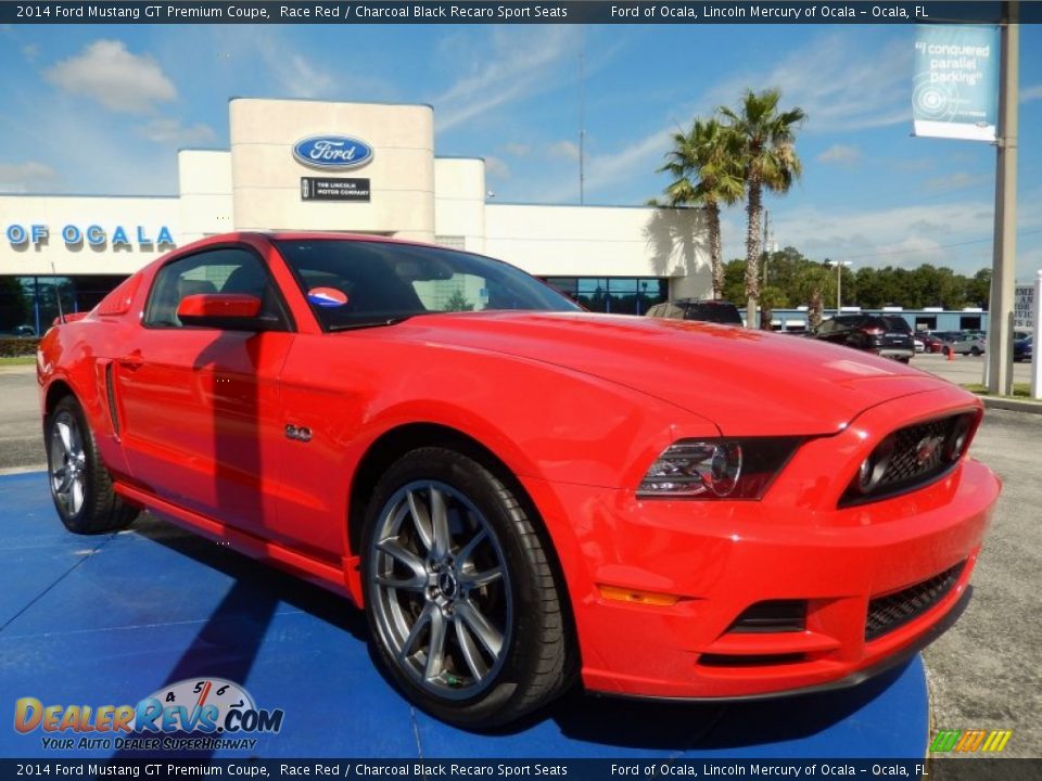2014 Ford Mustang GT Premium Coupe Race Red / Charcoal Black Recaro Sport Seats Photo #7