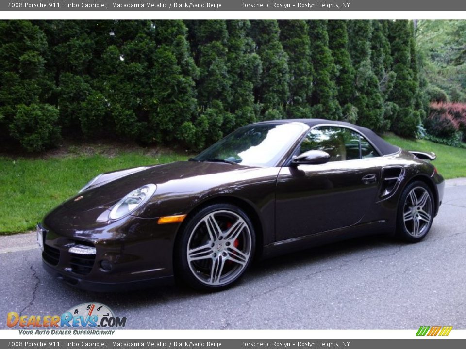 2008 Porsche 911 Turbo Cabriolet Macadamia Metallic / Black/Sand Beige Photo #1