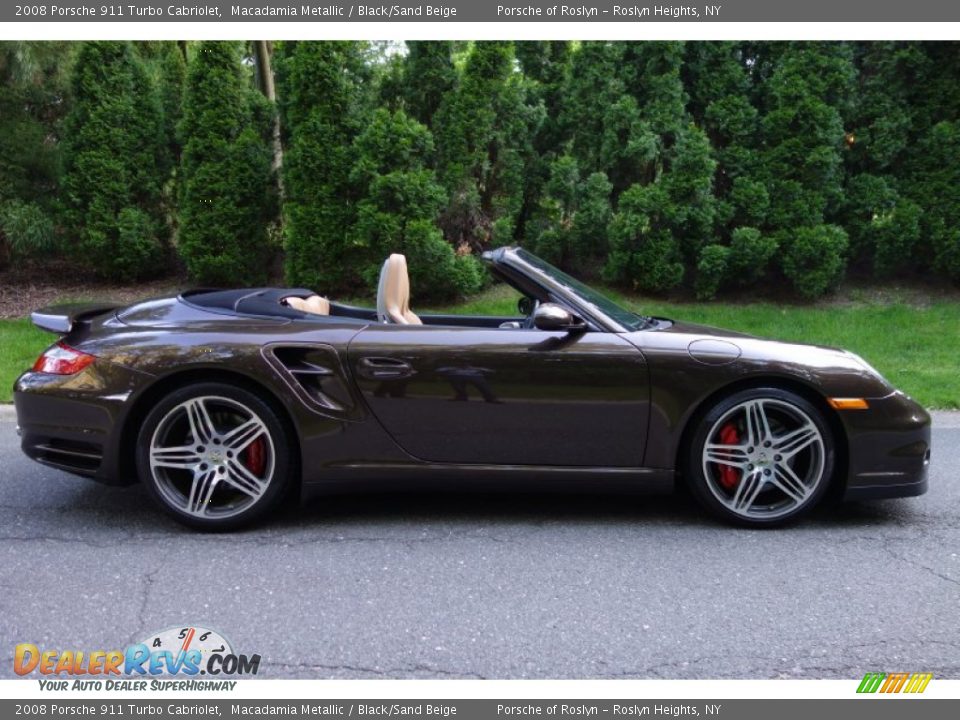 2008 Porsche 911 Turbo Cabriolet Macadamia Metallic / Black/Sand Beige Photo #7
