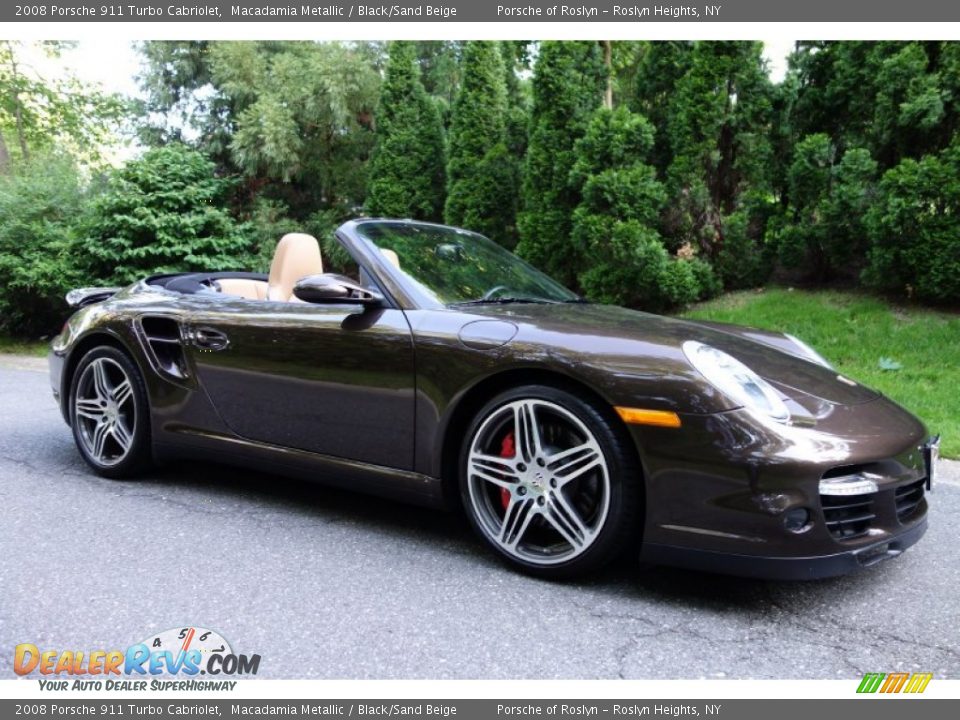 2008 Porsche 911 Turbo Cabriolet Macadamia Metallic / Black/Sand Beige Photo #8