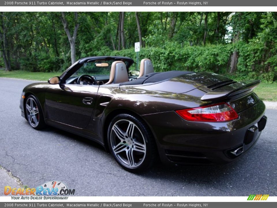 2008 Porsche 911 Turbo Cabriolet Macadamia Metallic / Black/Sand Beige Photo #9