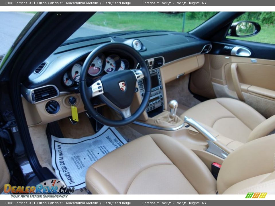 Black/Sand Beige Interior - 2008 Porsche 911 Turbo Cabriolet Photo #10