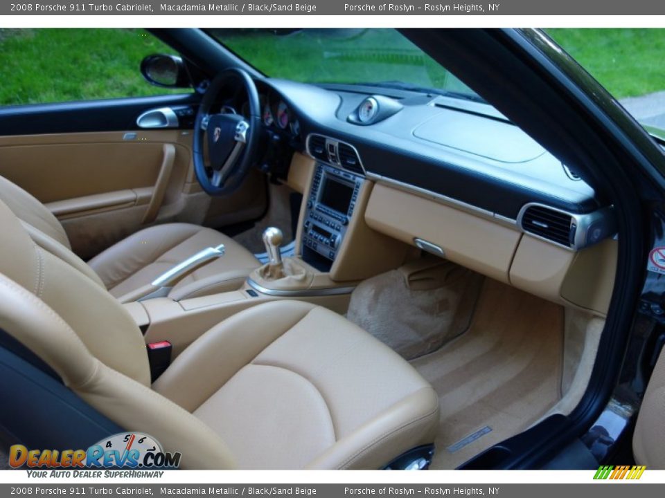 2008 Porsche 911 Turbo Cabriolet Macadamia Metallic / Black/Sand Beige Photo #12
