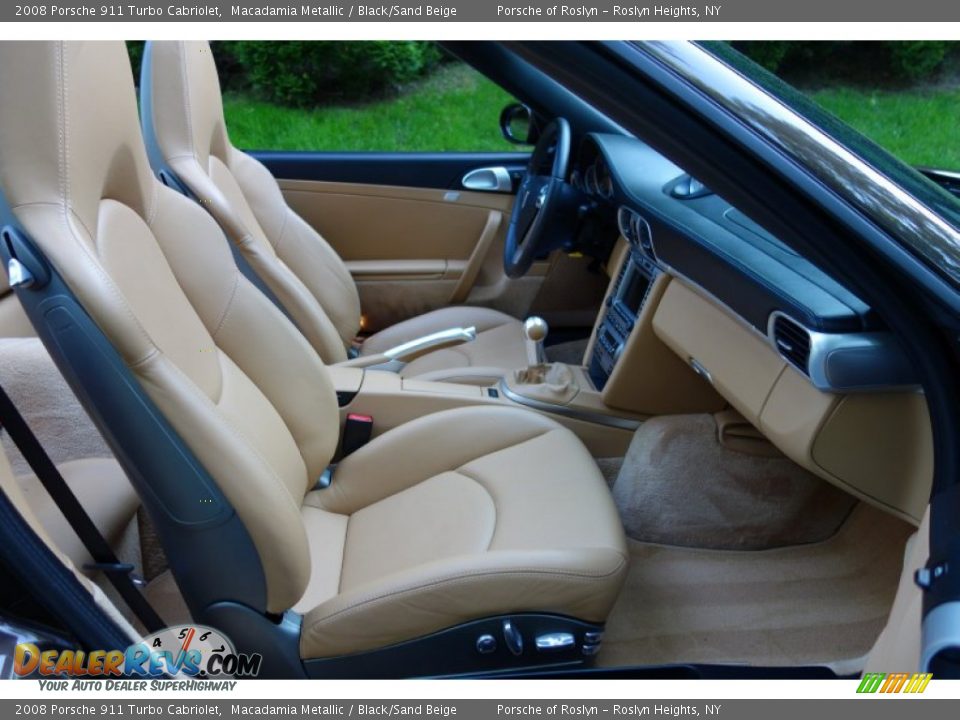 2008 Porsche 911 Turbo Cabriolet Macadamia Metallic / Black/Sand Beige Photo #13