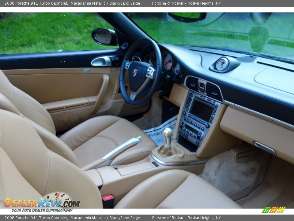 2008 Porsche 911 Turbo Cabriolet Macadamia Metallic / Black/Sand Beige Photo #14
