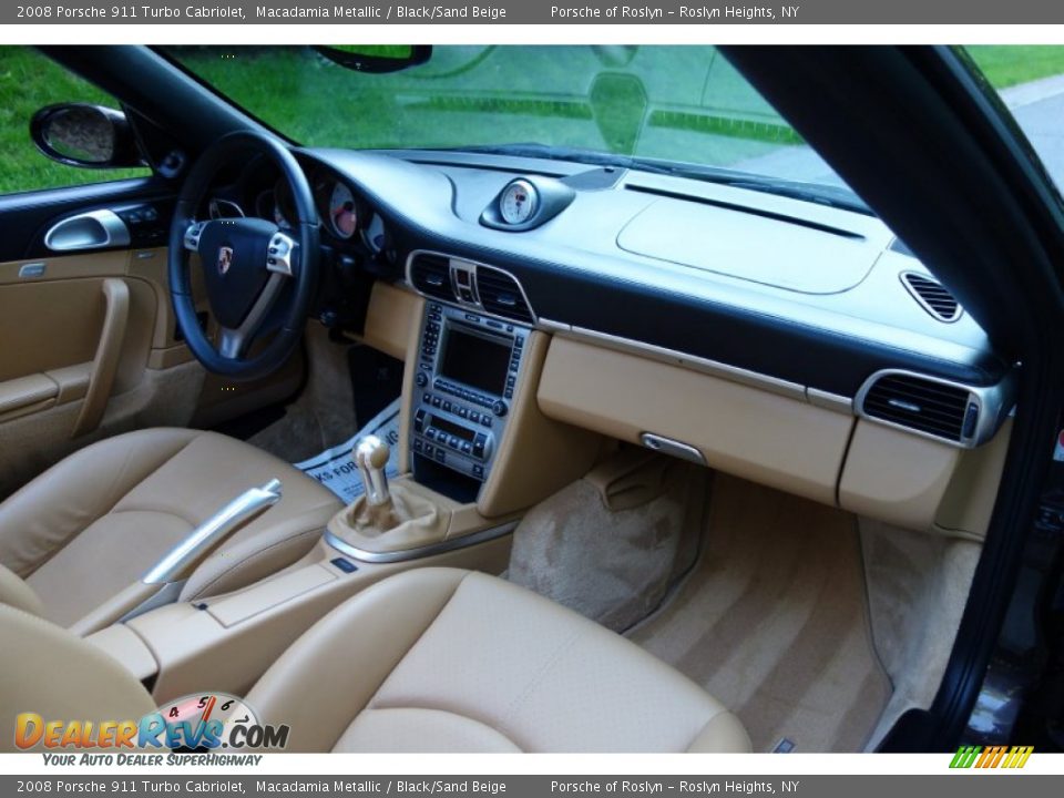2008 Porsche 911 Turbo Cabriolet Macadamia Metallic / Black/Sand Beige Photo #15