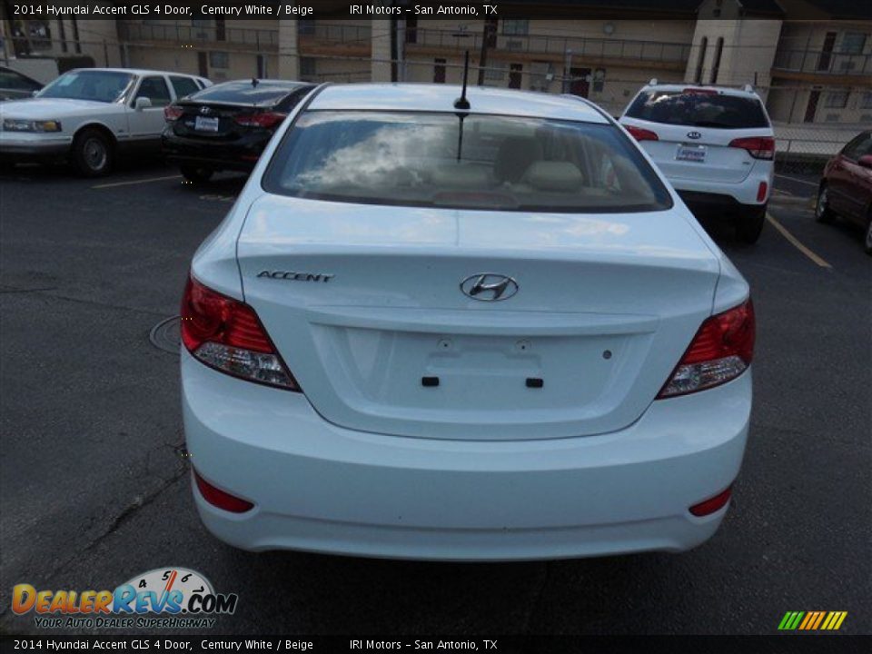2014 Hyundai Accent GLS 4 Door Century White / Beige Photo #8