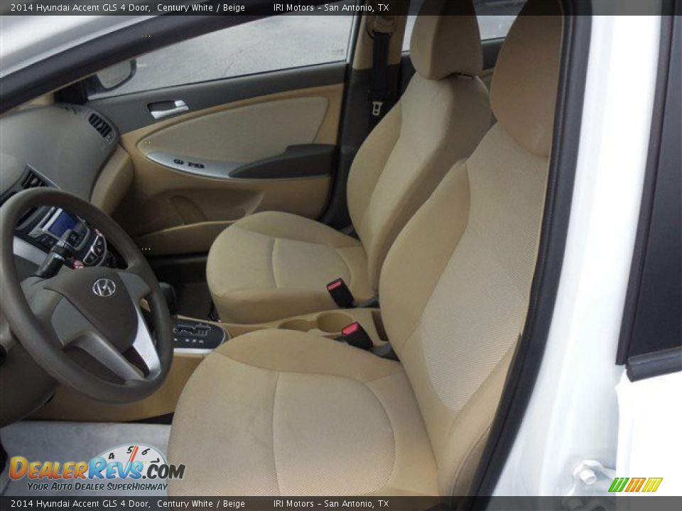 2014 Hyundai Accent GLS 4 Door Century White / Beige Photo #13