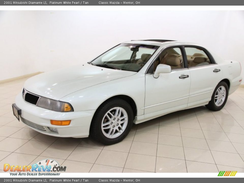 2001 Mitsubishi Diamante LS Platinum White Pearl / Tan Photo #3
