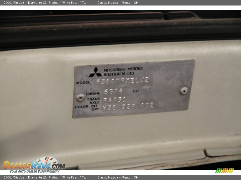 Info Tag of 2001 Mitsubishi Diamante LS Photo #19
