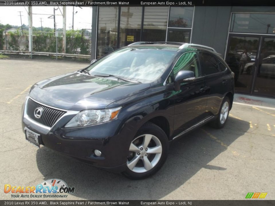 2010 Lexus RX 350 AWD Black Sapphire Pearl / Parchment/Brown Walnut Photo #1