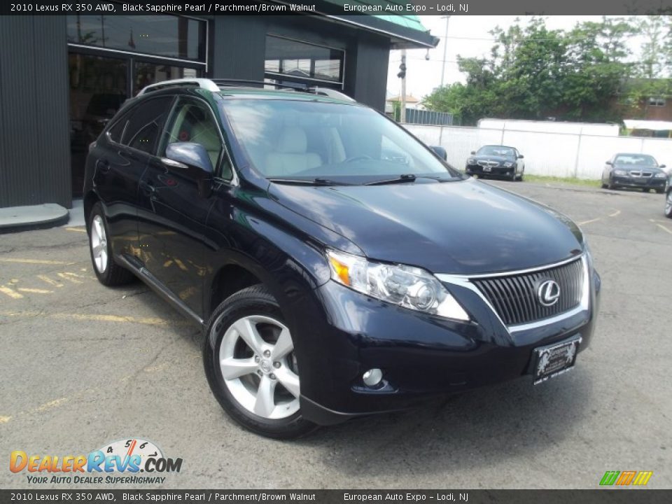 2010 Lexus RX 350 AWD Black Sapphire Pearl / Parchment/Brown Walnut Photo #2