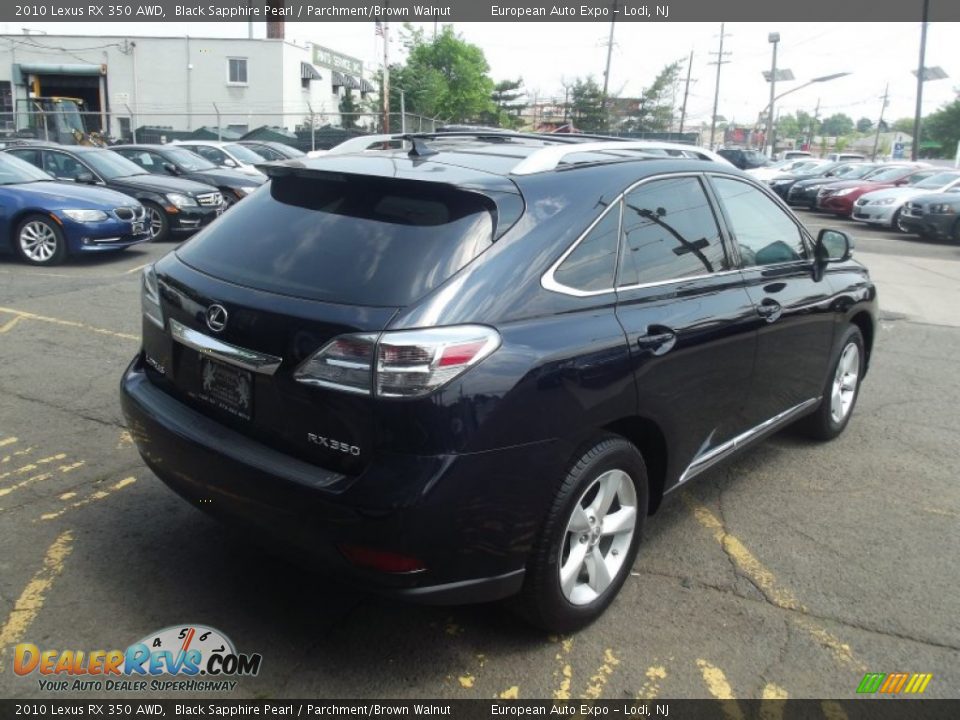 2010 Lexus RX 350 AWD Black Sapphire Pearl / Parchment/Brown Walnut Photo #3