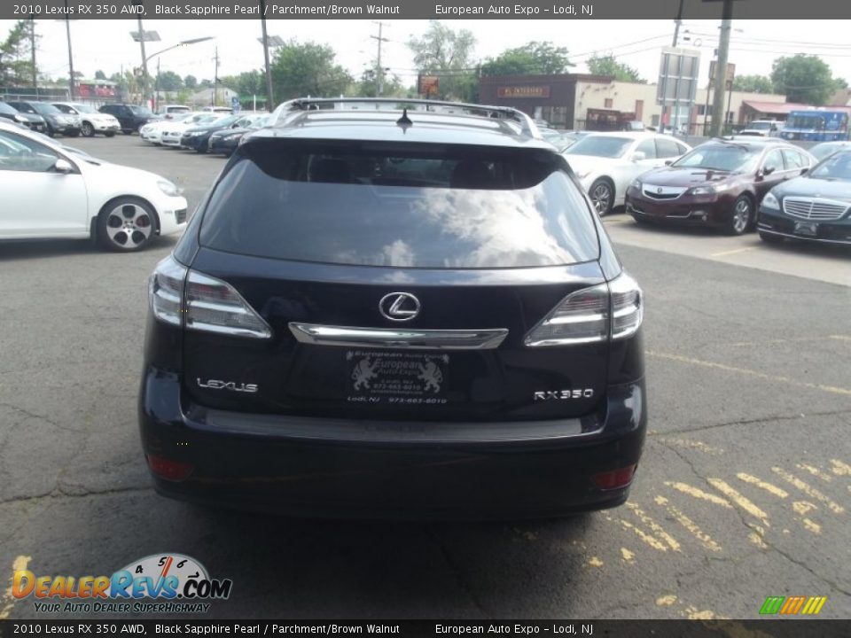 2010 Lexus RX 350 AWD Black Sapphire Pearl / Parchment/Brown Walnut Photo #5