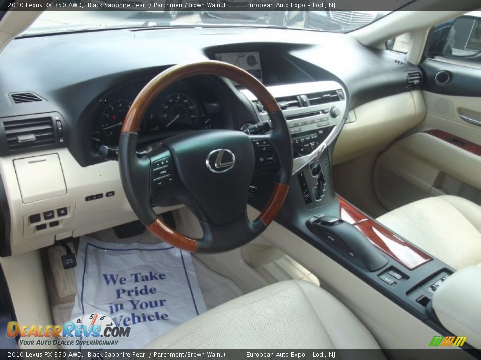 2010 Lexus RX 350 AWD Black Sapphire Pearl / Parchment/Brown Walnut Photo #8