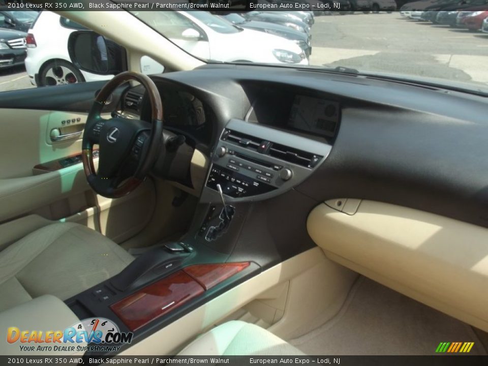 2010 Lexus RX 350 AWD Black Sapphire Pearl / Parchment/Brown Walnut Photo #14