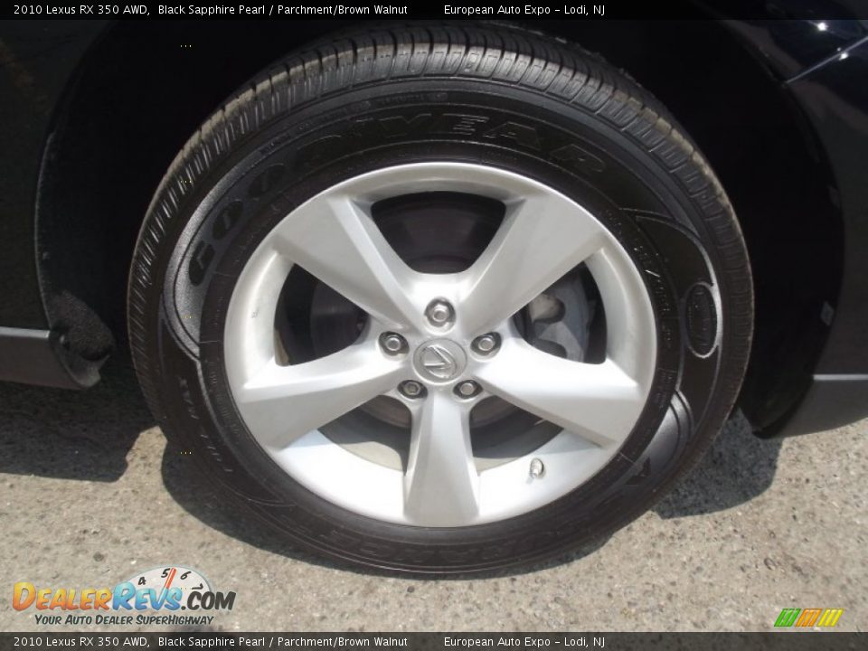 2010 Lexus RX 350 AWD Black Sapphire Pearl / Parchment/Brown Walnut Photo #16
