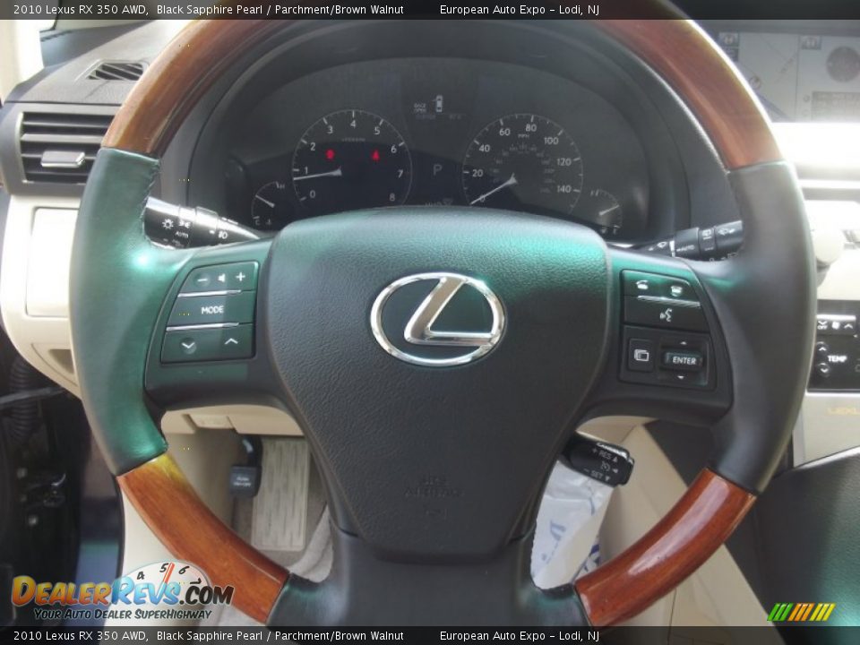 2010 Lexus RX 350 AWD Black Sapphire Pearl / Parchment/Brown Walnut Photo #22