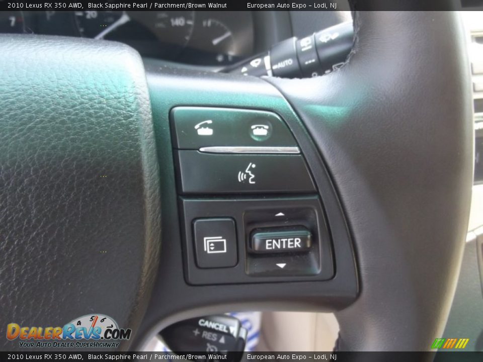 2010 Lexus RX 350 AWD Black Sapphire Pearl / Parchment/Brown Walnut Photo #23