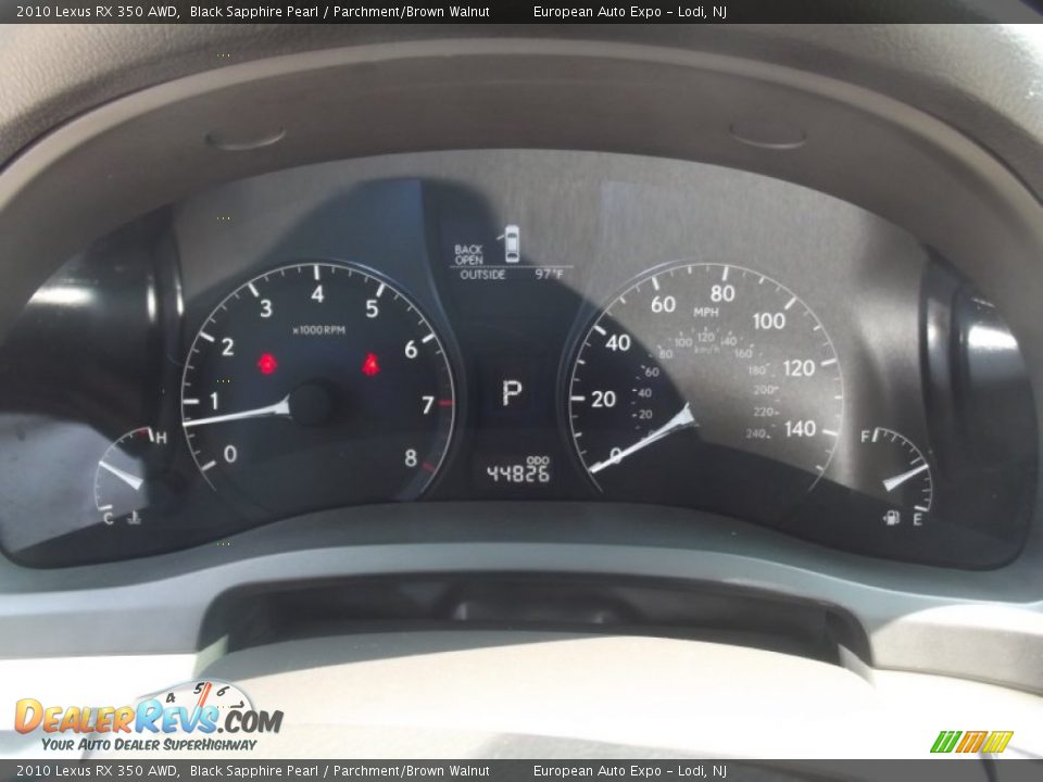 2010 Lexus RX 350 AWD Black Sapphire Pearl / Parchment/Brown Walnut Photo #27