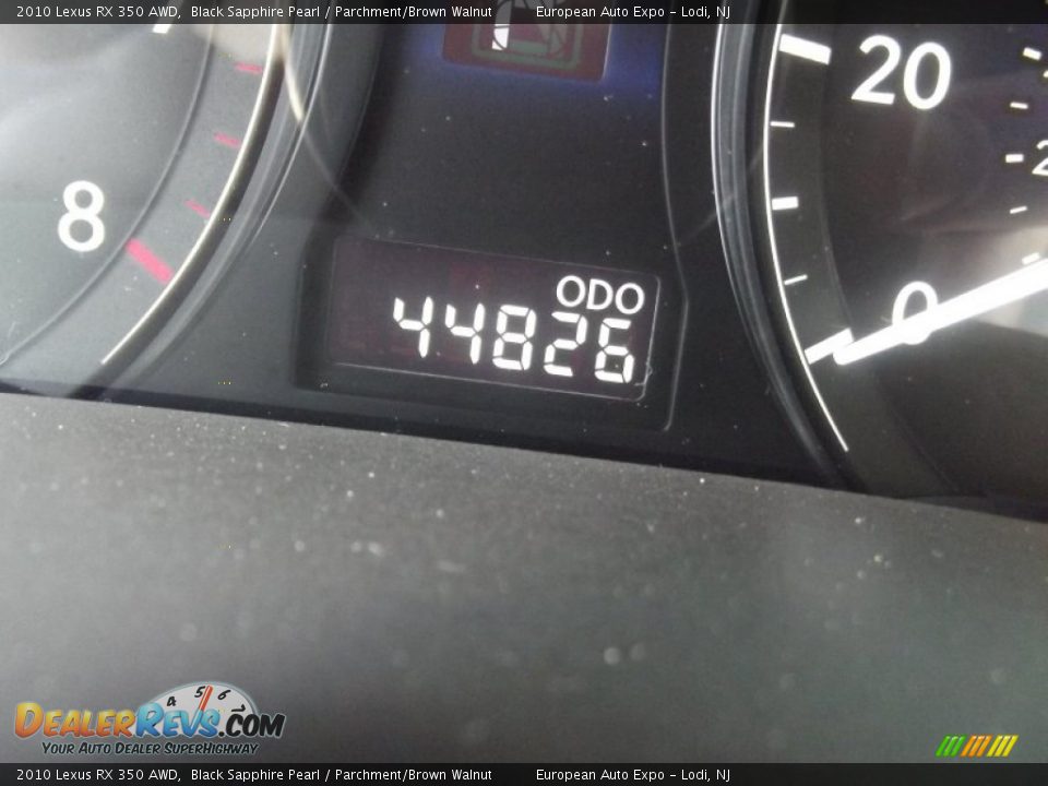 2010 Lexus RX 350 AWD Black Sapphire Pearl / Parchment/Brown Walnut Photo #28